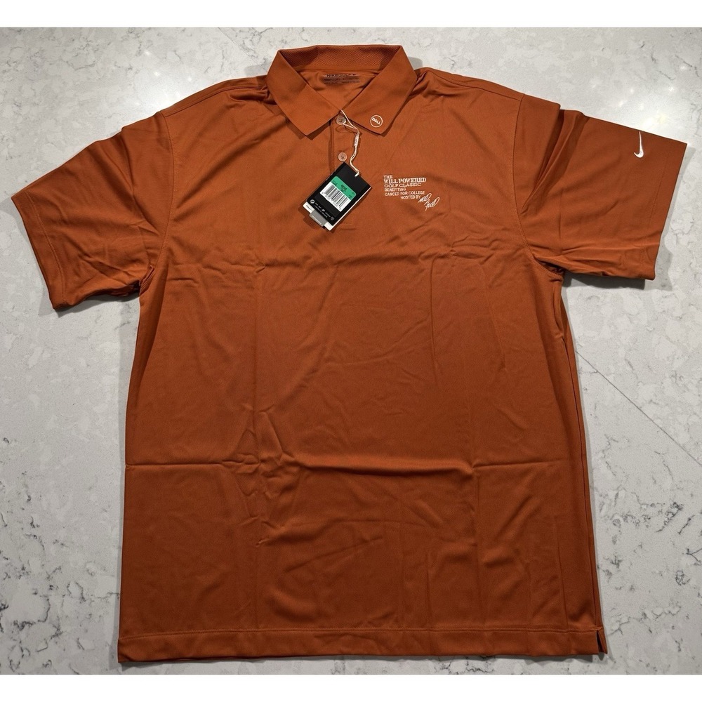 NWT Nike Golf Polo Shirt Mens XL Orange Dri-FIT Dell Logo Performance 128898-869